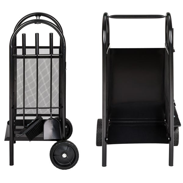 Holzwagen tectake  42,5 x 38 x 80,5 cm aus Stahl schwarz