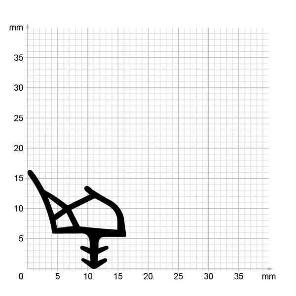 Diagramm einer Dichtung mit Millimeterangaben