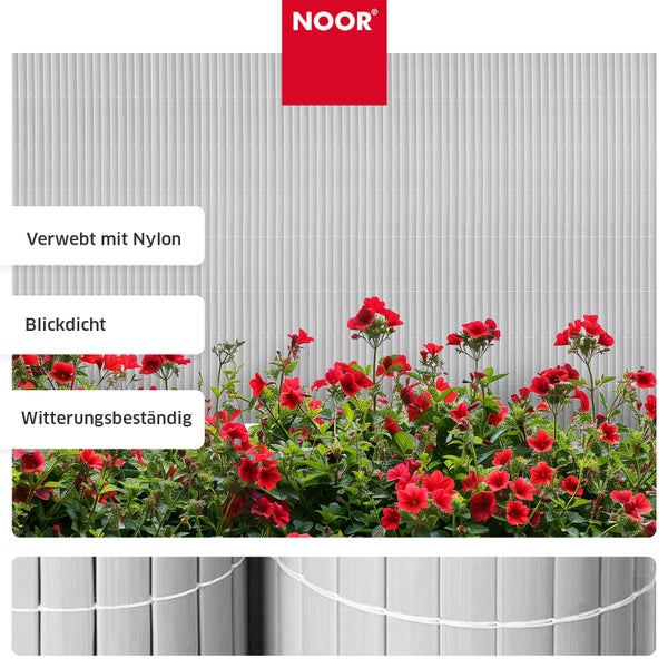 Noor Sichtschutzmatte aus Kunststoff mit Nylon verwebt blickdicht und witterungsbeständig