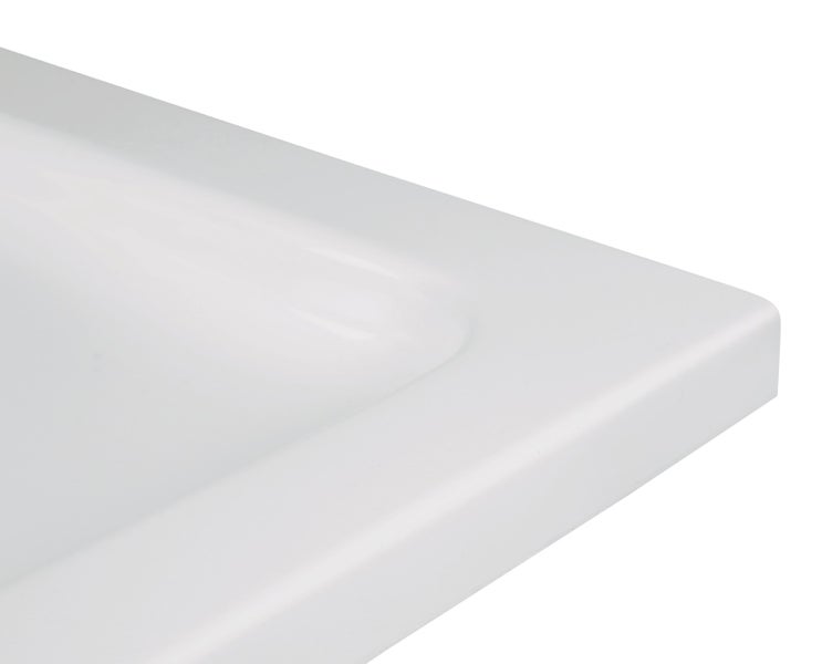 Detailansicht eines Waschbeckens aus Keramik