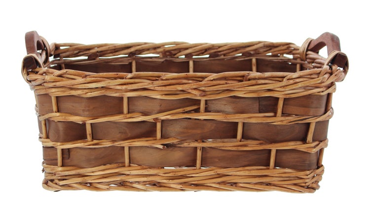 FRANK FLECHTWAREN | Füllkorb Spanstreifen, groß, WEIDE, 45 x 32 x 19 cm