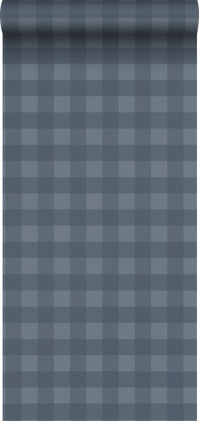 Sanders und Sanders Tapete Karomuster Dunkelblau - 53 cm x 10.05 m - 640681
