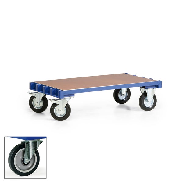 Rollbrett mit sechs Rollen für den Transport