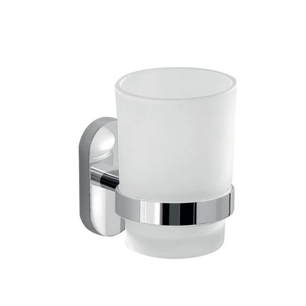 Wandhalterung für Zahnputzbecher aus Glas und Metall