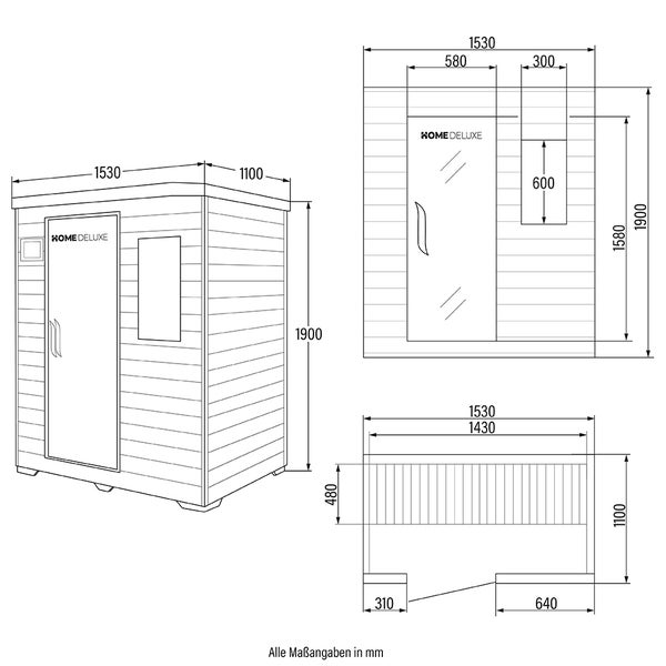 Home Deluxe Infrarotkabine REDSUN L