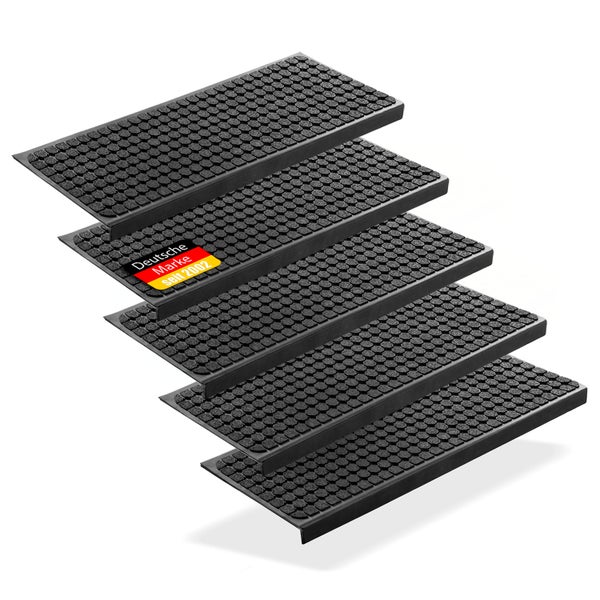 BigDean 5 Stück Stufenmatten aus Gummi – 75 x 25 cm – Outdoor Treppenstufenmatten – Anti Rutsch Gummimatten Wild Design