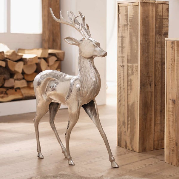FRANK FLECHTWAREN | Hirsch, groß, Höhe 65 cm, ALUMINIUM