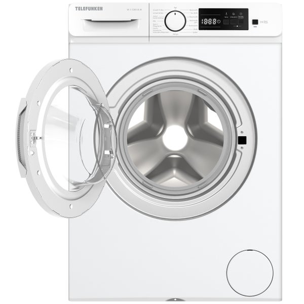 Telefunken Waschmaschine 7kg Frontlader 1200 U/Min. Inverter Motor AquaStop Schontrommel W-7-1200-B-W weiß