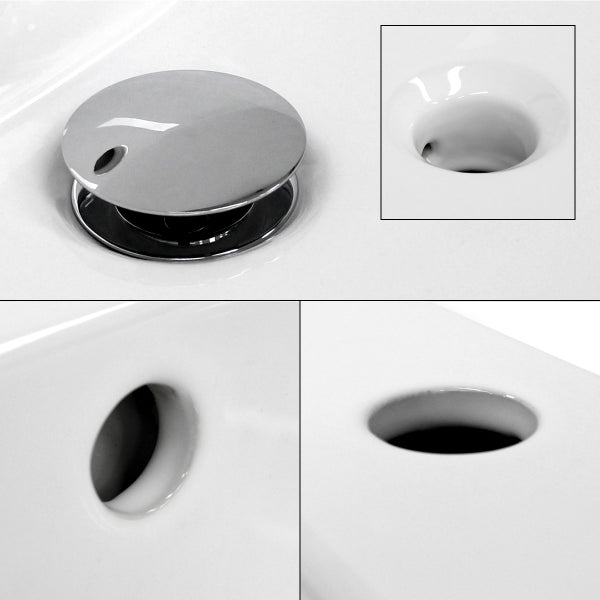 ECD Germany Waschbecken Waschtisch 710x465x175mm Keramik Eckig Weiß + Wasserhahn ausziehbare Brause Standard Chrom + Ablaufgarnitur Pop-Up Ventil Chrom, Aufsatzwaschbecken Aufsatzwaschtisch Waschplatz
