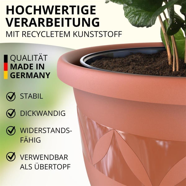 Plastard Übertopf 10er-Set Ø 21 x 18 cm – Terrakotta | Stilvolle Pflanzgefäße für Haus und Garten