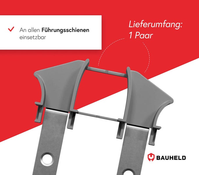BAUHELD Führungsschienenverbinder, ein Paar, passend für alle Führungsschienen