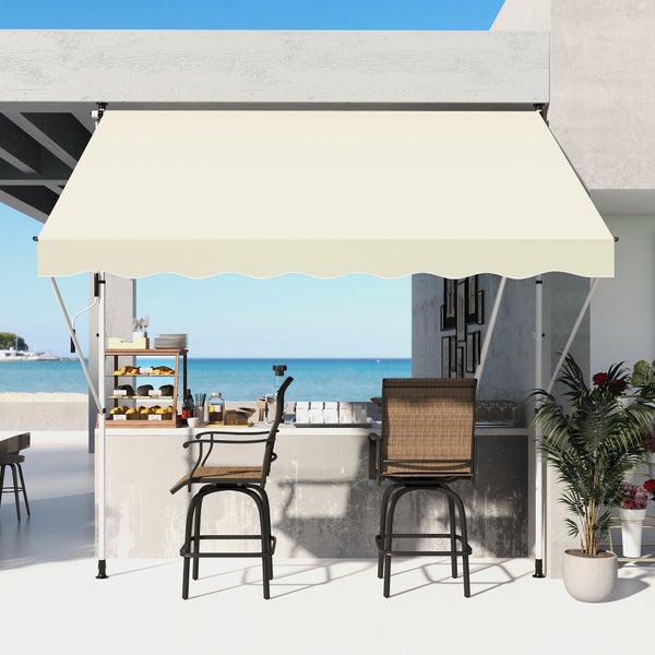 Outsunny Markise, Klemmmarkise,  300 x 150cm, Alu, Beige