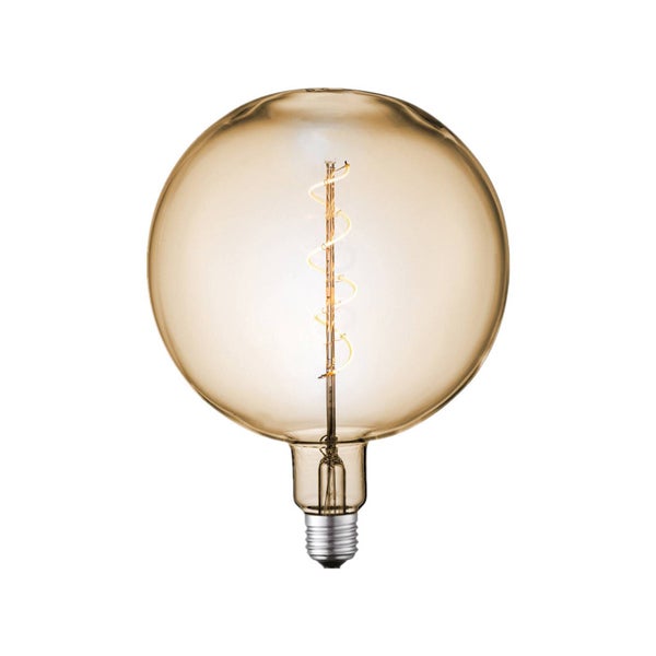 Lucande LED E27 Lampe 4W Filamentglobe in Creme aus Glas (E27) - Leuchtmittel Lampen Energiesparlampe