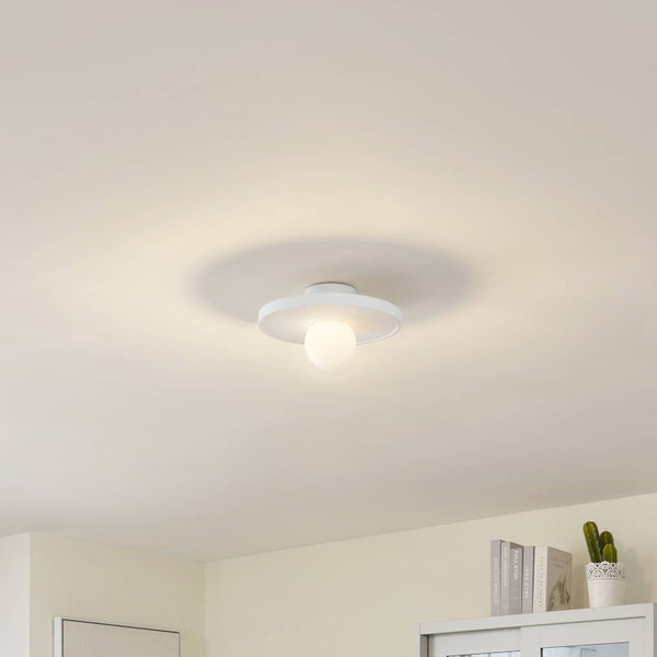 Lindby Wandleuchte, Wandlampe Innen Nielson (Modern) in Weiß aus Gips/Ton (1 flammig E27) - Wandstrahler Wandbeleuchtung Schlafzimmer / Wohnzimmer Wohnzimmerleuchte