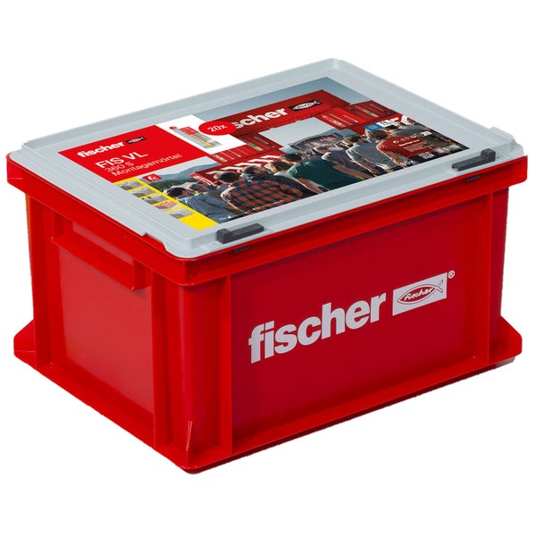Fischer FIS VL 360 S Montagemörtel im roten Aufbewahrungsbehälter mit Deckel