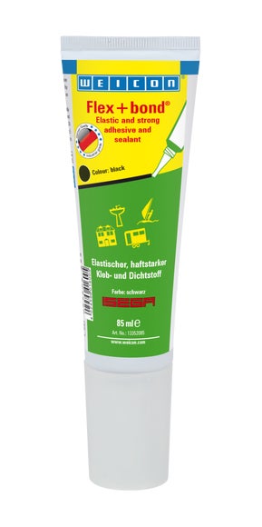 WEICON Flex+bond® | dauerelastischer Kleb- und Dichtstoff | 85 ml | schwarz