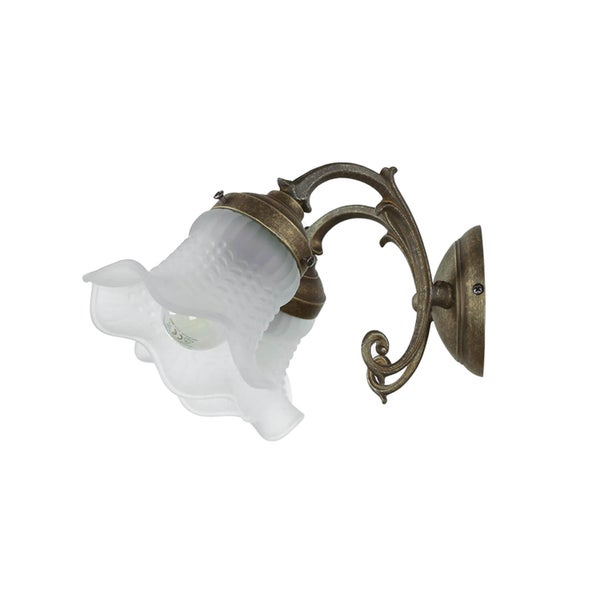 Wandleuchte mit Lampenschirm aus Glas