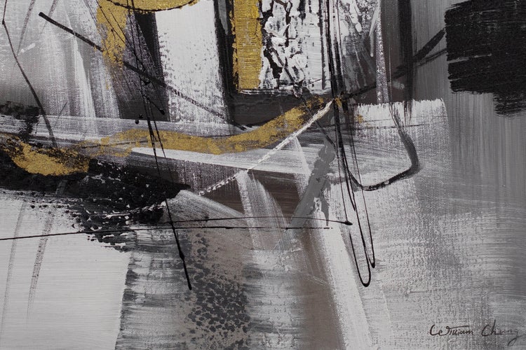 Handgemaltes Gemälde Acrylfarbe 60x60cm Grau
