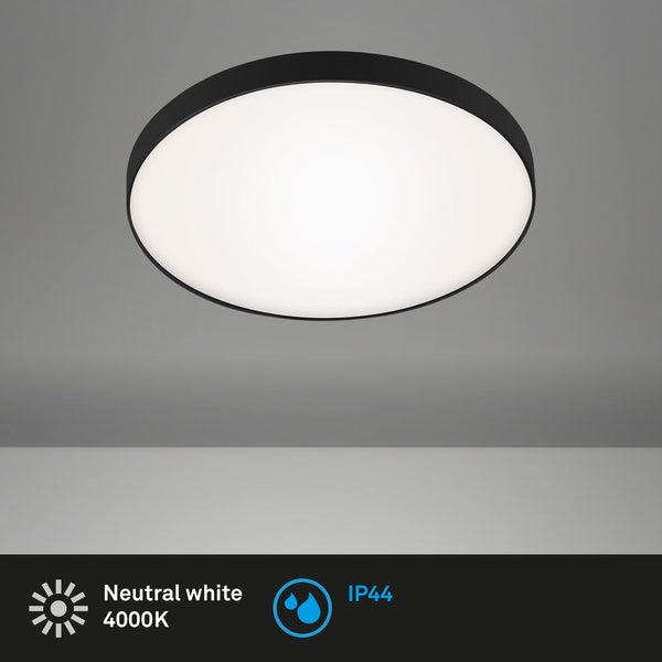 LED Badlampe Deckenleuchte IP44 13W schwarz Metall-Kunststoff Ø28,5cm Briloner
