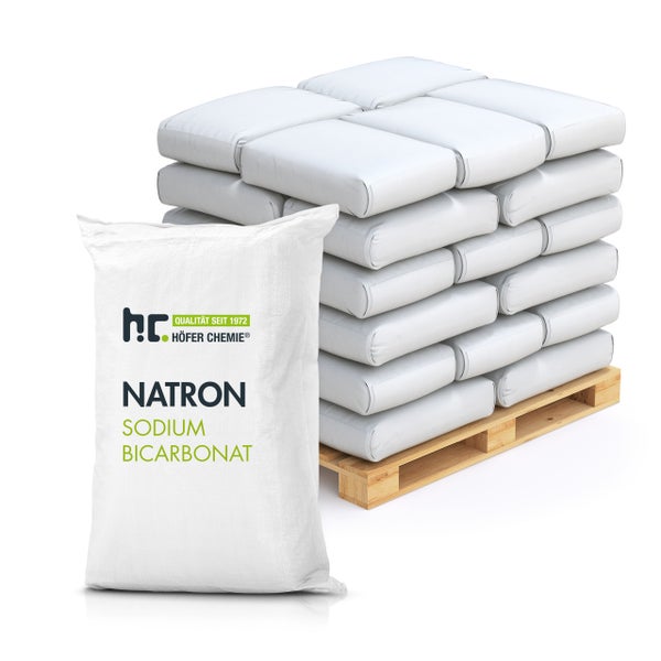 Sack Natron-Soda mit Palette voller Säcke
