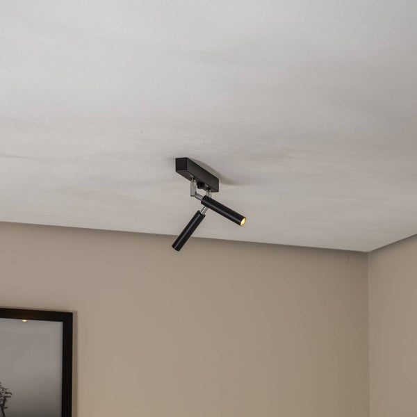 Euluna Strahler Nicanor in Schwarz aus Metall (2 flammig, G9) - Deckenlampe Deckenleuchte Lampe Spot Wohnzimmerleuchte