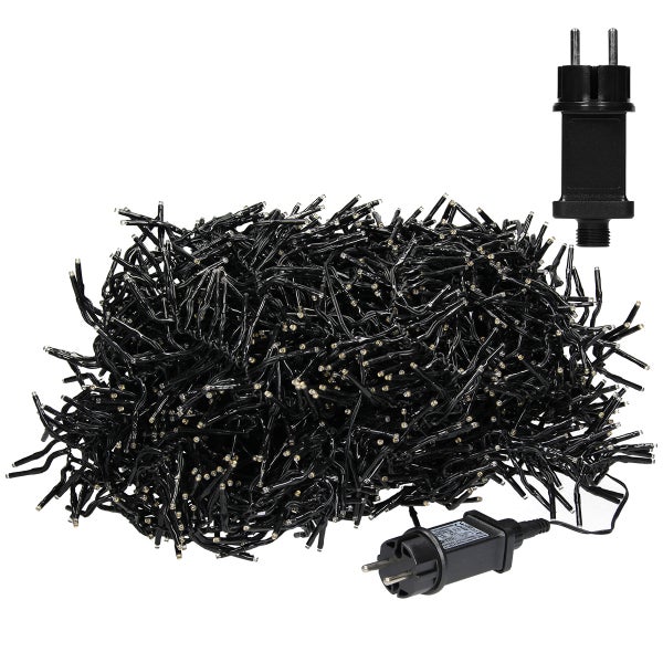 ECD Germany LED Büschel Lichterkette 22m 3000 LEDs Warmweiß, Strombetrieb, IP44 Wasserdicht, Innen/Außen, Weihnachtsbeleuchtung Weihnachtsbaum Cluster Lichterkette Büschellichterkette Büschelkette