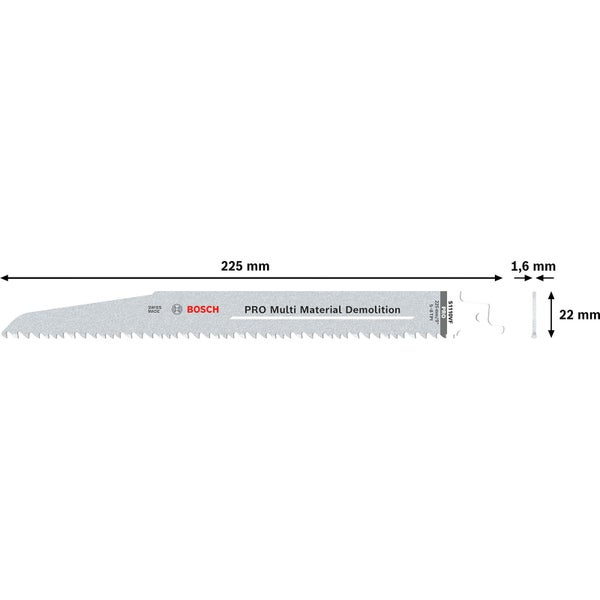 Bosch Säbelsägeblatt für den Abbruch verschiedener Materialien, 225 mm Länge