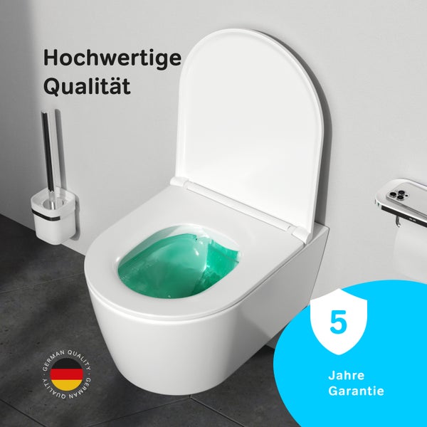 AM.PM Wand-WC  Tiefspüler ohne Spülrand weiß glänzend mit WC-Sitz CFA1700SC Func