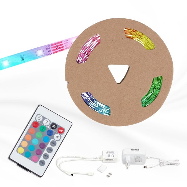 Briloner LED-Streifen-Set inklusive Fernbedienung, Netzteil und Controller für den Farbwechsel.