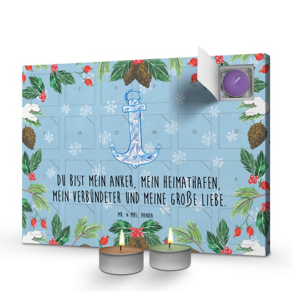 Mr. & Mrs. Panda Duftkerzen Adventskalender Anker Blau - Blau Pastell