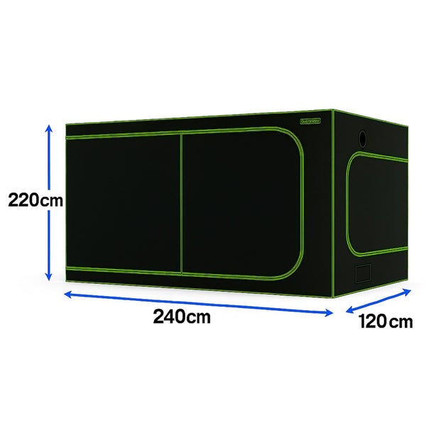 Growbox mit den Maßen 240 cm x 120 cm x 220 cm