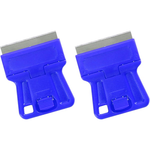 Zwei Schaber mit Metallklinge und Kunststoffgriff