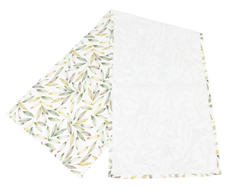 FRANK FLECHTWAREN | Tischläufer Blattstruktur, BAUMWOLLE, POLYESTER, 40 x 140 cm