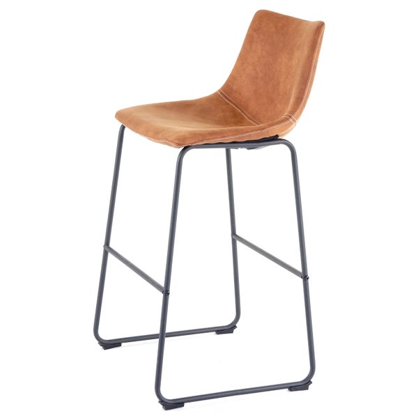 Barhocker mit Sitzfläche aus Kunstleder und Metallgestell