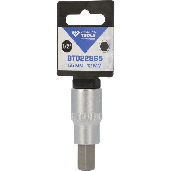 BRILLIANT TOOLS 1/2 Innensechskant Bit-Stecknuss 55 mm lang 12 mm - BT022865
