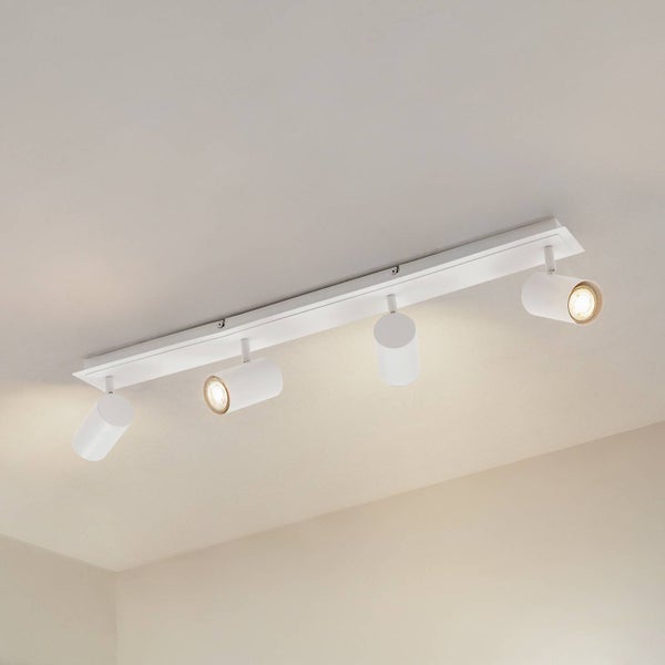 Lindby Strahler Joffrey (Modern) in Weiß aus Metall (4 flammig, GU10) - Deckenlampe Deckenleuchte Lampe Spot Wohnzimmerleuchte