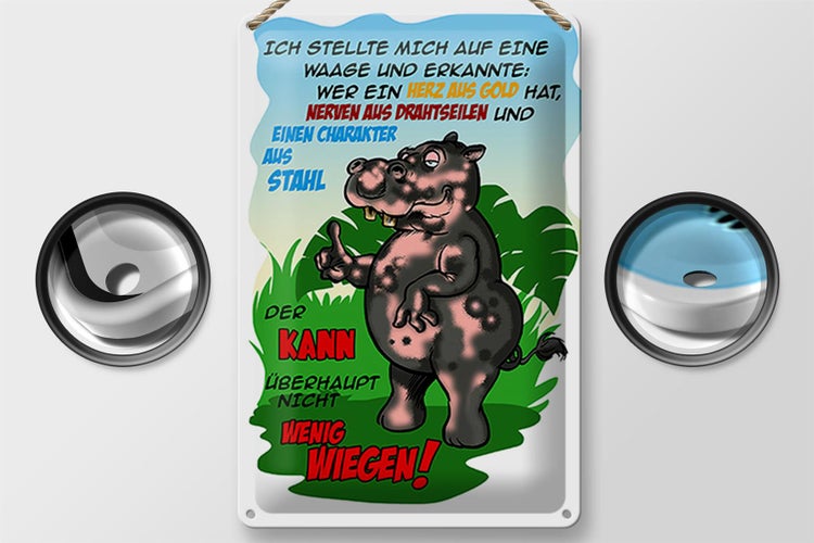 Blechschild Spruch 20x30cm Ich stellte mich auf Waage