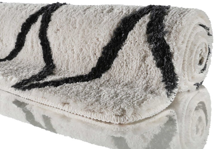 Badteppich Creme Schwarz San Bosa Homie Living 55x65 cm