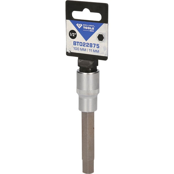 BRILLIANT TOOLS 1/2 Innensechskant Bit-Stecknuss 100 mm lang 11 mm - BT022875