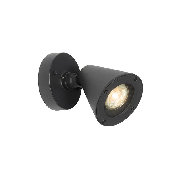 Wandspot aus Metall in Schwarz, verstellbarer Lampenkopf, Fassung GU10.