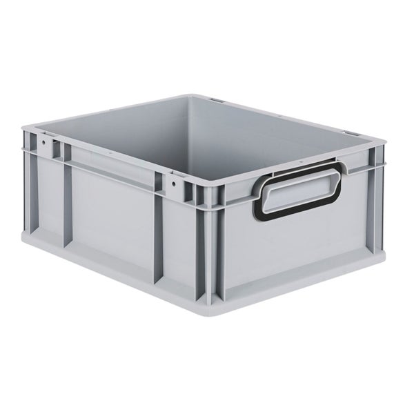 Eurobox NextGen Color, HxBxT 17x30x40cm, 16 Liter, Griffe schwarz geschlossen, Grau, Eurobehälter, Transportbox, Transportbehälter, Stapelbehälter