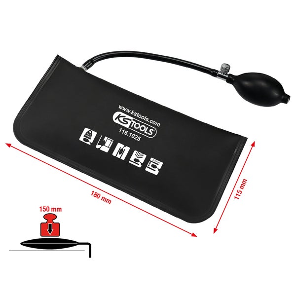 KS TOOLS Druckkissen mit Handpumpe 133 x 270 mm - 116.1025