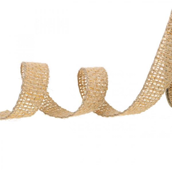 Dekoratives Juteband auf weißem Hintergrund