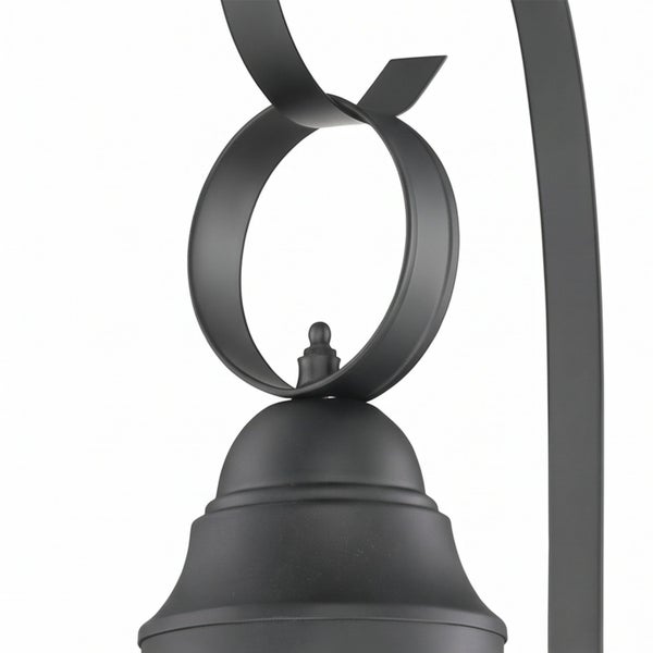 Wandleuchte aus Metall mit dekorativem Ringelement und geschwungenem Wandarm