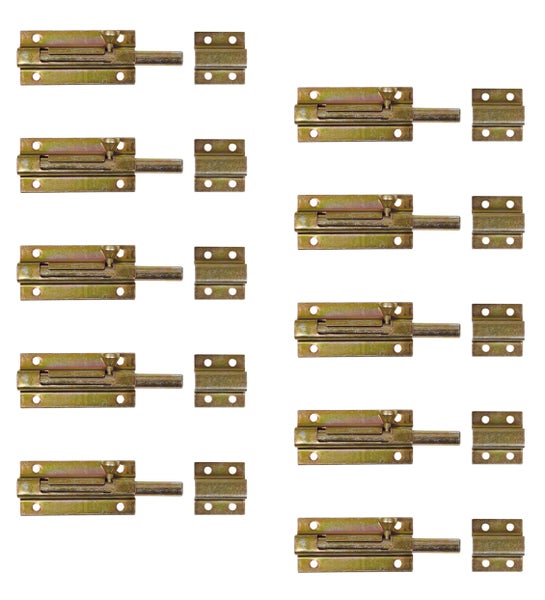 Set mit 10 Riegeln aus Metall zur Türsicherung und Möbelverriegelung