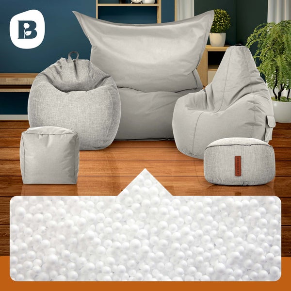 Bonvivre Premium EPS Perlen Styropor-Kügelchen Styroporkugeln 25 Liter - Nachfüllpack Kissen-Füllung Verpackungsmaterial Füllmaterial Pakete Sitzsack Mikroperlen Stillkissen
