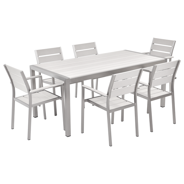 Gartenmöbel Set 6-Sitzer VERNIO Weiß