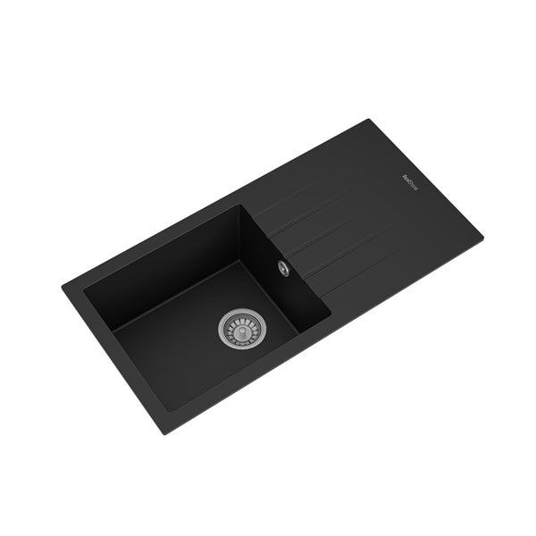 Realstone Küchen Spüle Schwarz Inklusive Anschlussstücke