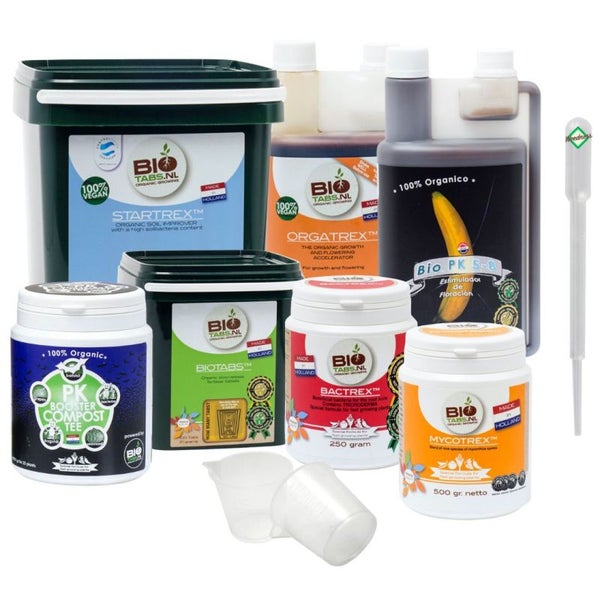 BioTabs 7-teiliges XL Dünger-Set – Komplett biologisches Starterpaket mit Startrex, Mycotrex, Bactrex, Biotabs, Compost Tea, Bio PK 5-8 & Orgatrex – Für nachhaltiges Wachstum & lebendige Böden – Indoor & Outdoor geeignet