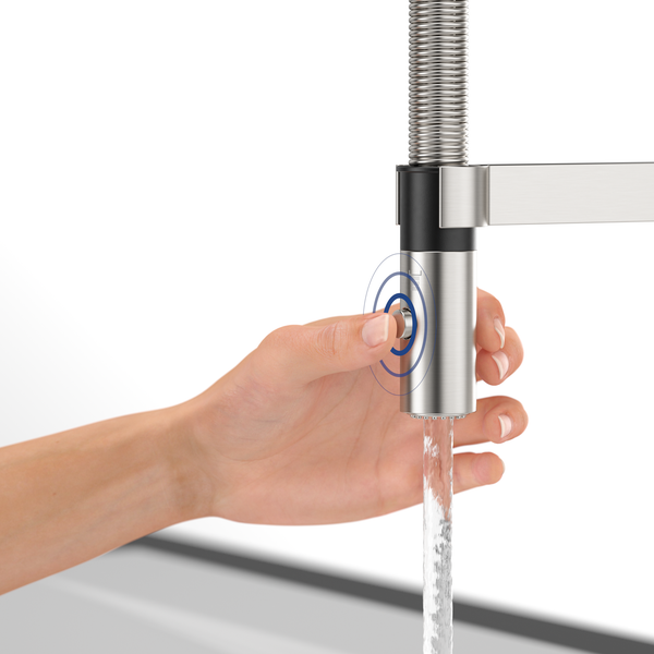 Villeroy & Boch Küchenarmatur Steel Expert Compact, Hochdruck-Armatur, Umschaltfunktion, wassersparend, Edelstahl massiv